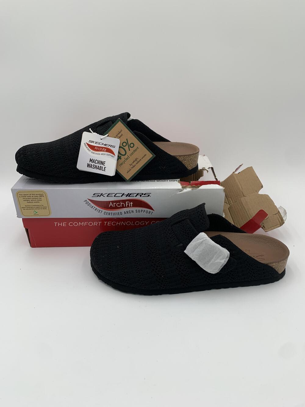 Skechers Arch Fit Granola Too Late Clog Shoes Womens Size 9 Black Comfort